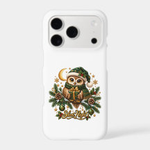 Étui iPhone Nuit Silencieuse Noël Hibou Blanc