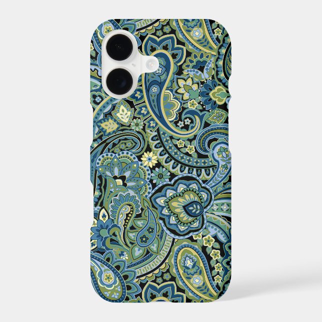 Étui iPhone Paisley vert forêt (Verso)