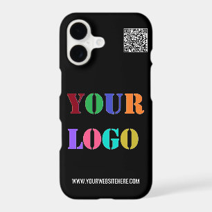 Étui iPhone personnalisé avec code QR Info Logo de