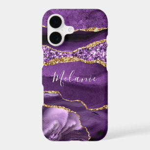 Étui iPhone personnalisé avec marbre pailleté or v