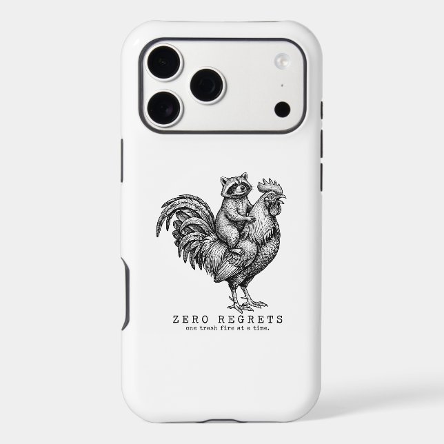 Étui iPhone Raton laveur Coq Cadeau Drôle (Verso)