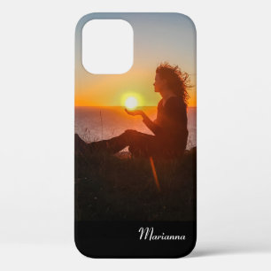 Étui iPhone résistant avec photo mignonne et nom p