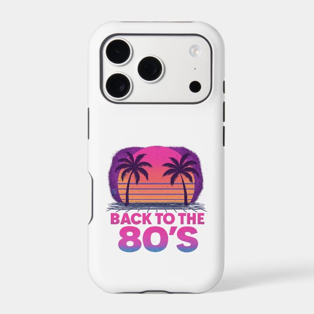 Étui iPhone Rétro Synthwave Retour dans les 80 (Verso)