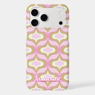 Étui iPhone rose à motif rétro