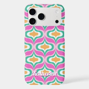 Étui iPhone Rose Chaude Motif Rétro