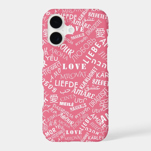 Étui iPhone Rose Texte LOVE (Verso)