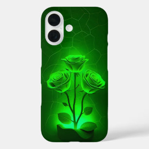 Étui iPhone Roses Néon Vert Fluorescent