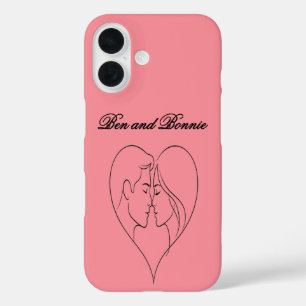 Étui iPhone silhouette de cœur pour couple personn