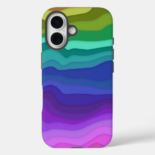Étui iPhone Vagues Superposées Coloré