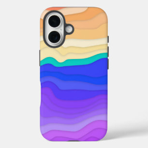 Étui iPhone Vagues Superposées Sorbet Coucher de