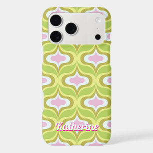 Étui iPhone vert à motif rétro