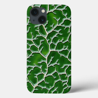 Étui iPhone vert foncé à motif de veine