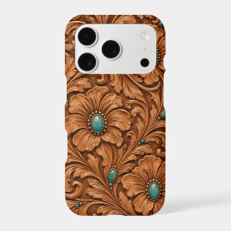 Étui iPhone Western Tooled & Turquoise