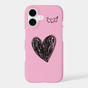 Étui Kawaii Rose pour iPhone 17 avec Cœur & Amour