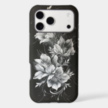 Étui Luxe Monochrome Floral pour iPhone 17