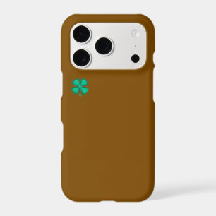 Étui marron Lucky 4 Leaf Irish Clover pour iPhone