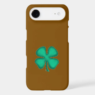 Étui marron Lucky 4 Leaf Irish Clover pour iPhone