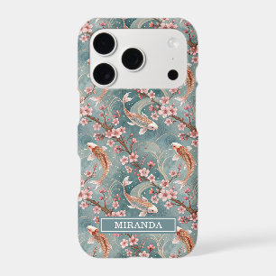 Étui Monogramme à Motif de Poisson Koi Sakura Japo