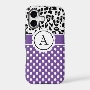 Étui monogramme avec pois et imprimé animalier Cas