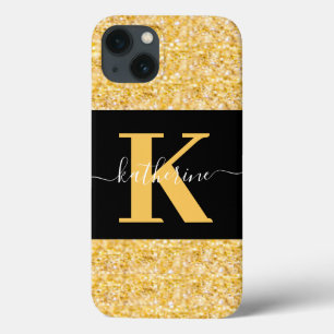 Étui Monogramme Paillettes Or Moderne Case-Mate po