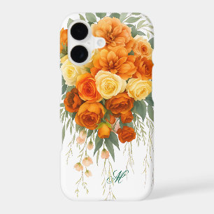 Étui Monogramme Rose Dorée Bouquet Floral Chaleure
