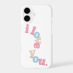 Étui ondulé esthétique je t'aime iPhone 17 pastel