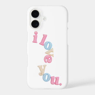 Étui ondulé esthétique je t'aime iPhone 17 pastel
