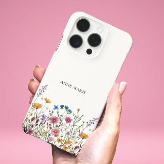 Étui personnalisé aquarelle florale pour iPhone 16