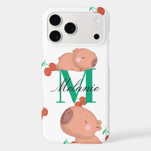 Étui Personnalisé Capybara Cerises Monogramme