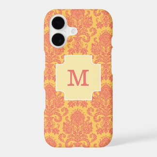 Étui personnalisé corail damassé et soleil monogra