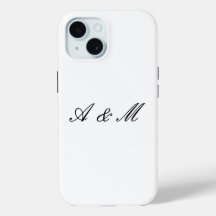 Étui personnalisé couple monogramme écriture éléga