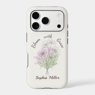 Étui Personnalisé Fleurs de Cosmos Botanique Nom P