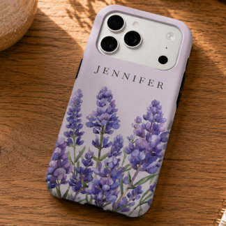 Étui personnalisé floral lavande personnalisé 