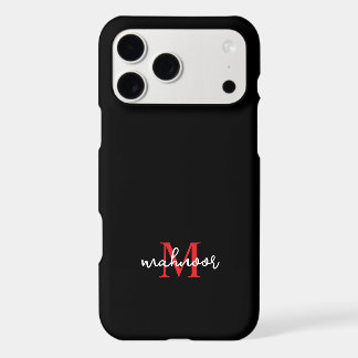 Étui personnalisé noir et rouge pour iPhone 17