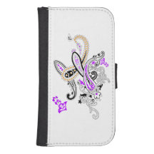 Étui portefeuille Samsung à motifs Paisley Violet