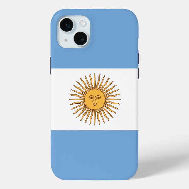 Étui pour Apple iPhone 15 Plus, drapeau de l'Argen (Verso)