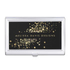 Faux Gold Confetti sur Black Modern Card Coque