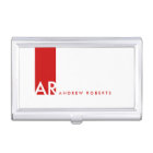 Monogramme Blanc Rouge Nettoyer Titulaire de carte