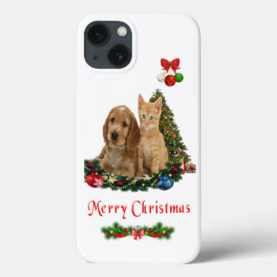 Étui pour iPhone 13 avec chiot et chaton