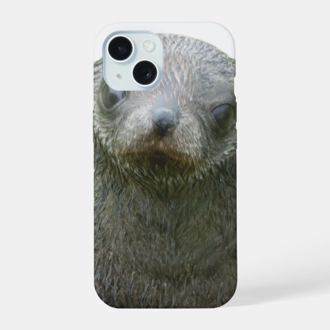 Étui pour iPhone 15 avec bébé phoque mignon (Verso)