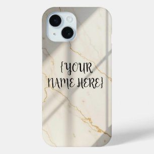 Étui pour iPhone 15 Marbre Crémeux Monogramme Bare
