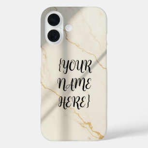 Étui pour iPhone 16 en marbre crémeux avec monogra