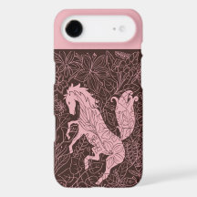 Étui pour iPhone 17 Air Fleur Rose Cheval Boho 