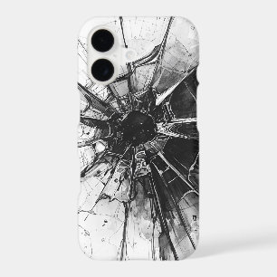 Étui pour iPhone 17 Black & White Shattered Glass