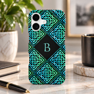 Étui pour iPhone 17 Nœud Celtique Monogramme Vert 
