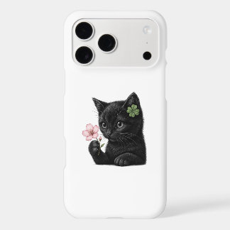 Étui pour iPhone 17 Pro Max Chat Noir Fleur de Cer