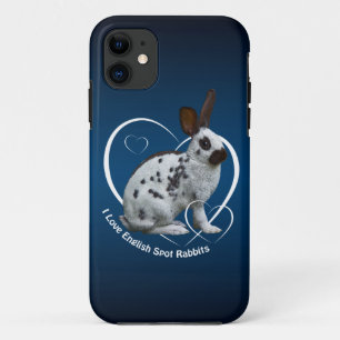 Étui pour iPhone 5 I Love English Rabbits (Bleu/No