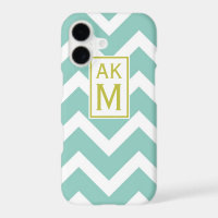 Étui pour iPhone 7 Plus à monogramme Chevron Bleu 
