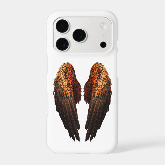 Étui pour iPhone à ailes d'ange à plumes brunes