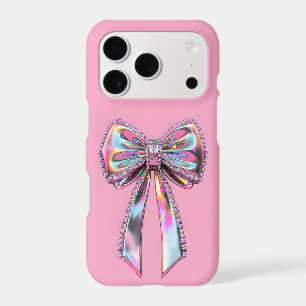 Étui pour iPhone à arc chrome et strass Glam Y2K